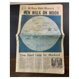 July 21, 69. St. Louis club Democrat. Men walk on