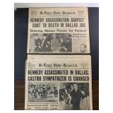 1963 St. Louis Globe-Democrat JFK Death news-