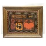 Vintage Americana Sampler (cardboard) framed