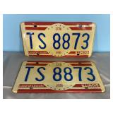2 Vintage Illinois License Plates