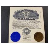 1928 Free Masons Membership Certificate