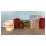 Antique milk bottle, mugs and more