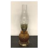 Vintage amber glass ELECTRIC oil looking lamp-17"