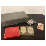Vintage Playing cards and metal box