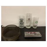 Vintage rice ball, German beer glasses & toolbox