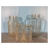 4 Vintage Glass Jars