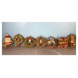 1976 Resin Wood Looking Christmas Ornaments