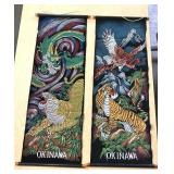 1Vintage Okinawa painted velvet 11x31 banners