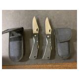 Two 9" long knives with cases