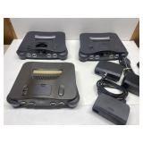 3 Nintendo 64 Consoles & Power Cords not tested