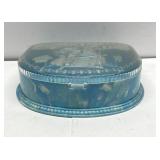 Mid Century Modern Hommer blue marbled plastic