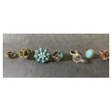 Vintage costume jewelry rings