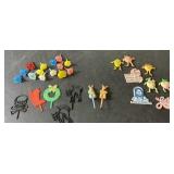 Vintage birthday candle holders, cupcake sticks