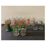 6 Coca Cola Christmas glasses. 2 pheasant and 4