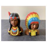 Vintage Japan ceramic Indian Salt & Pepper shakers
