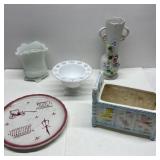 Vintage glass pretties incl milk glass & more