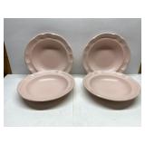 Vintage Pfaltzgraff 9" salad bowls pink stoneware