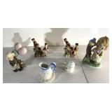 Lot of porcelain kid figurines and bird figurines