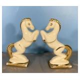 Mid century modern Glass Rearing Horse Figurines