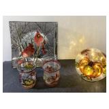 Crackle glass Fall, Winter, Christmas pieces