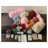 Yarn assortment and vintage buttons
