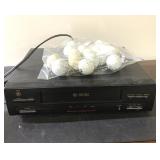 GE VHS player and golf balls-not tested