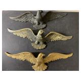 Vintage 19" wide brass eagles