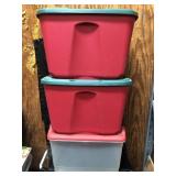Three totes with lids
