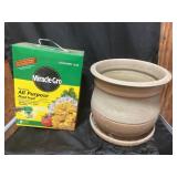 Pottery planter. 10" tall and 10 pounds of