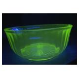 Antique Uranium Vaseline Glass Bowl