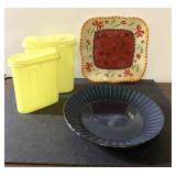 Vintage Tupperware pitchers & 2 serving platters