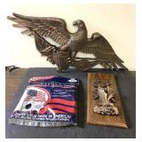 NEW 3x5 American Flag, vintage plastic Eagle &