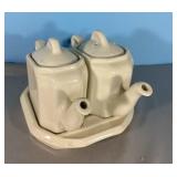 RARE vintage HALL USA double tea pot set