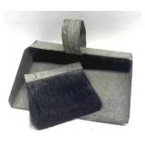 Vintage corrugated tin Dustpan & Brush