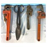 Vintage RIGID pipe wrench & more