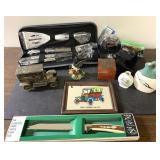 NEW & vintage-BBQ set, trivit, knife, pottery more