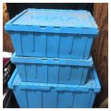 Three large totes with attached lids