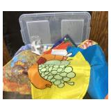 Tote full of seasonal garden flags & flag holder