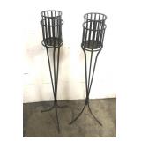 NICE 3 foot tall metal tiki candle holders-metal