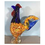Vintage 12"  Art Glass Rooster piece