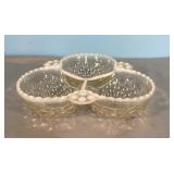 Vintage Anchor Hocking Moonstone Hobnail 3 Part