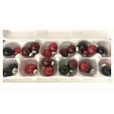 Red & Black tiny glass Christmas ornaments