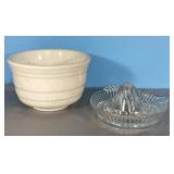 Antique depression glass juicer & vintage McNichol