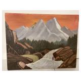 Vintage 14x18" canvas painting