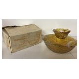 Vintage Indiana Glass Iridscent Golden Tone 3-