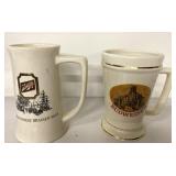 Vintage Schlitz and Budweiser steins