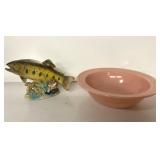 1964 Inarco Fish Planter & MCM pink bowl
