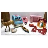 Vintage doll house furniutre, toys and more