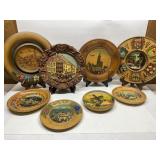 Vintage German Wood Plates (stands not incl)