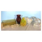 Vintage glass-Race Car, Ship, bottles, vase more